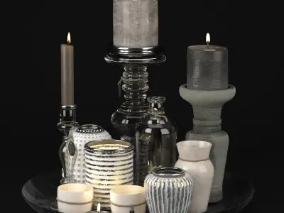 Candle Set holder corona 3D model