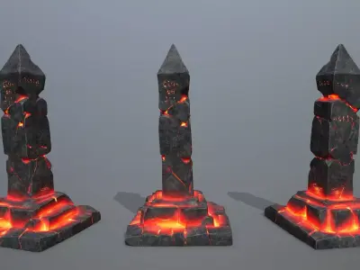 lava pillar Low-poly 3D model