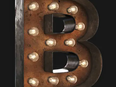 Vintage Marquee Letters 3D model