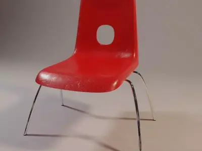 Plastic Chair for Game Engines PBR Low-poly 3D model