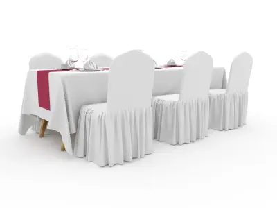 Banquet Table and Chair 94 3D model