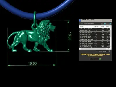 Lion pendant 3D print model