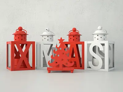 Christmas Lanterns and Tealight by ZARA HOME 3D model