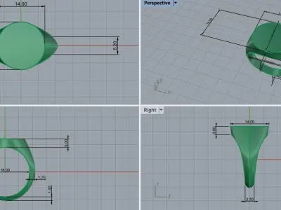 mens ring classic finger ring Free 3D print model