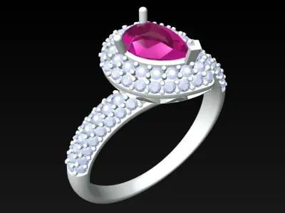 Diamond Ring - Womens Rings - N92230 3D print model