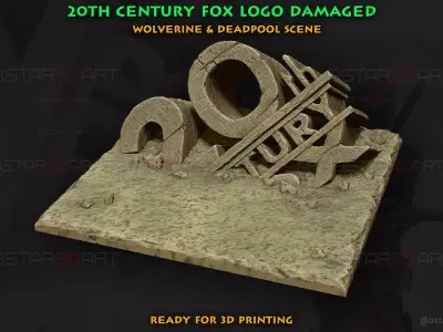 20th Century Fox Logo Damaged Base - Deadpool n Wolverine scene 3D print model