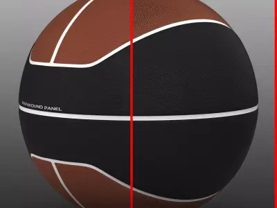 Basketball ball euro brown-black Low-poly 3D model