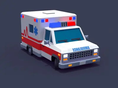 Ambulance Low-poly 3D model