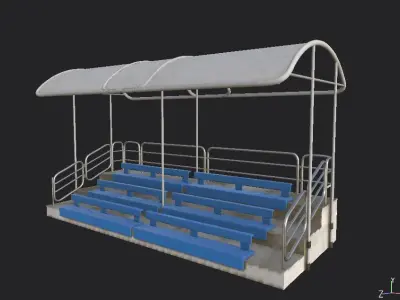 Outdoor Movable Grandstand with Canopy Roof 3D model