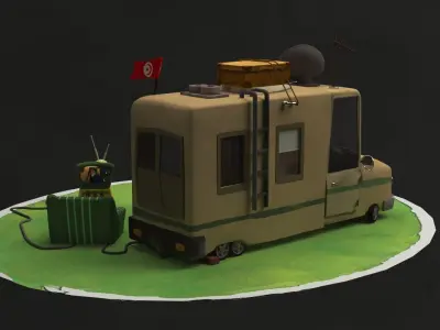 camping car 3d cartoon 3D model
