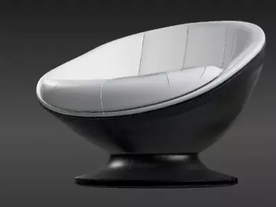 Futuristic Lounge Chair 3D Model Modern Sci-Fi Furniture Low-poly 3D model