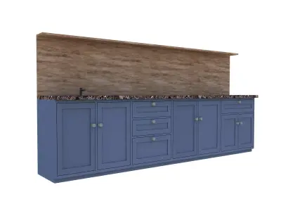 modern tiny kitchen model Low-poly 3D model