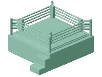 Plastic Exquisite Boxing Ring Toy 3D model