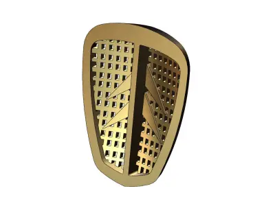 French automotive logo and grill relief and decor element 3D print model