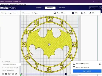 batman wall clock 3D print model