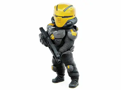 CYBER SOLDIER XC-300  Rigged for Unreal Engine - Unity - MIXAMO  3D model