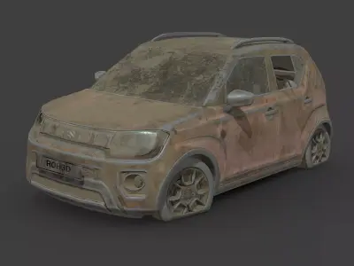 Abandoned Car - Suzuki Ignis 2021 Low-poly 3D model