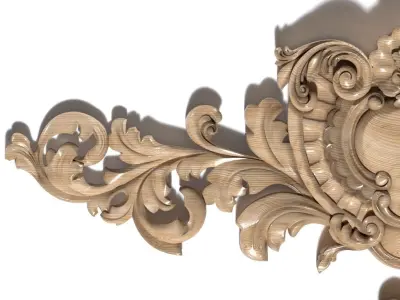 Cartouche-040 two ornate carvings 3D model