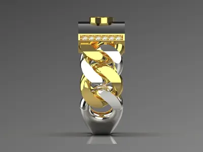 man diamond gemstone gold ring mr0156 3D print model