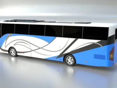 White Motorcoach 3D model