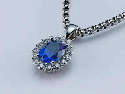 Beautiful pendant Oval 8x6mm 3D print model