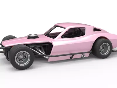 Vintage Asphalt Modified stock car V3 Scale 1 to 25 3D print model