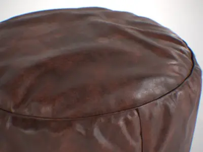 Moroccan Pouf leather dark Low-poly 3D model