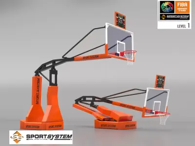Portable basketball stand 3D model