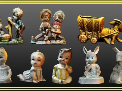 antique decorative low poly model Low-poly 3D model