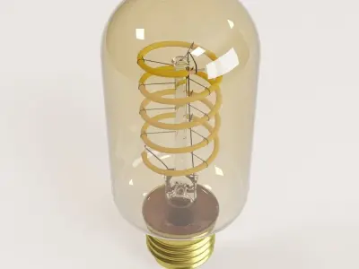 Decorative Edison Radio Bulb Spiral LED E24 3D model