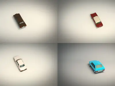 Low Poly Sedan Car Pack 01
