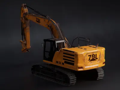 ZBL Exacavator v2 - Unreal Engine Project Low-poly 3D model