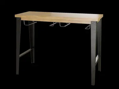 Table wooden 11 Low-poly 3D model