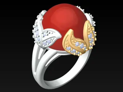 Stone Ring - Womens Rings - GN236 3D print model