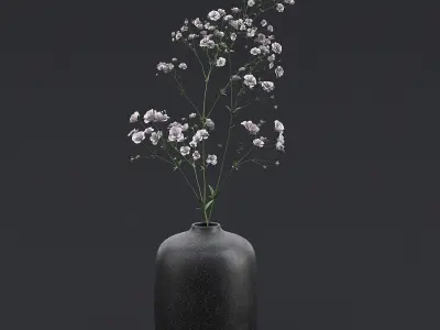 White Wild Flowers II 3D model