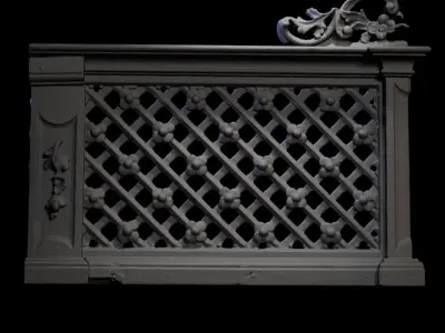 Furniture 021 wooden railing 3D print model