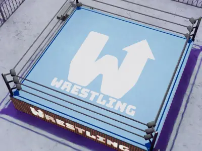 VR Wrestling Ring Low-poly 3D model