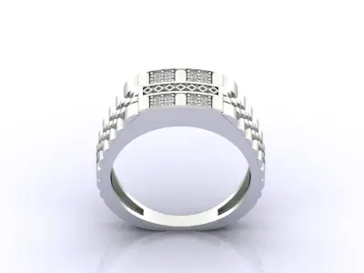 Print Ready STL 3DM  Gents Rings Diamond Men Ring  3D print model 98
