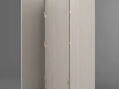 Wooden folding screen 3D model