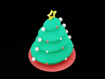 Christmas Hat Low-poly 3D model
