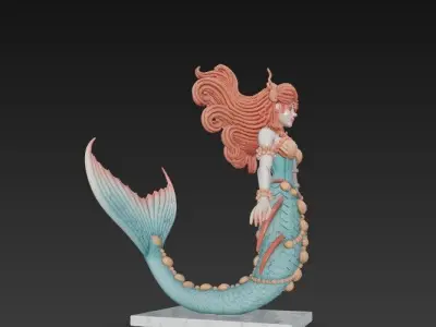 Mermaid Amidst Waves  3D model