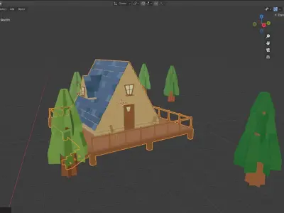 Lopwpoly House 12 Low-poly 3D model