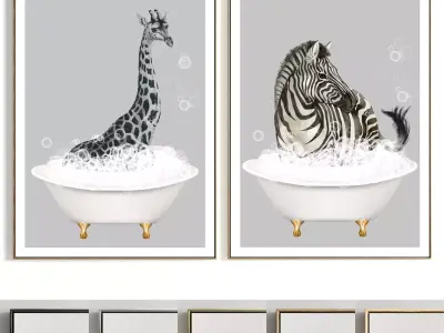 Plaster Two Photo Frame 251 Low-poly 3D model