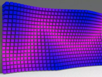 Parametric Magenta and Navy Blue Colored Wall Decoration 3D model