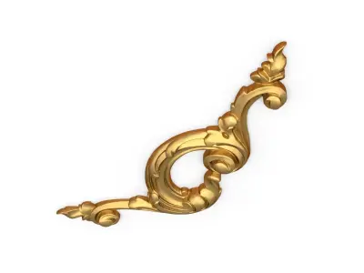 Classic carved corner decor ornament 357 3D model