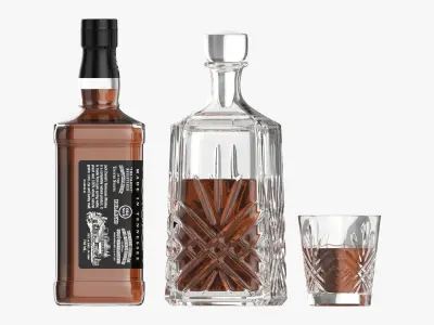 Whiskey with decanter 3D model