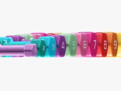 Dumbbells hexagonal 3D model