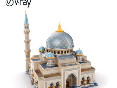 Intricate Mosque Architecture Model Pack Low-poly 3D model
