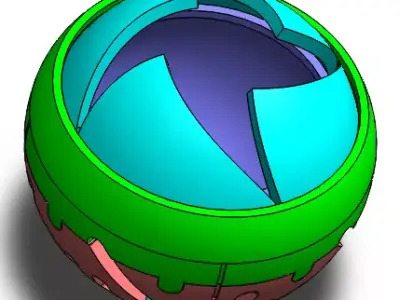 D50B4V01 Iris ball shutter mechanism 3D print model