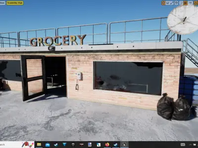 Unreal 4 Abandoned Post Apocalyptic Old Store Environment  Low-poly 3D model